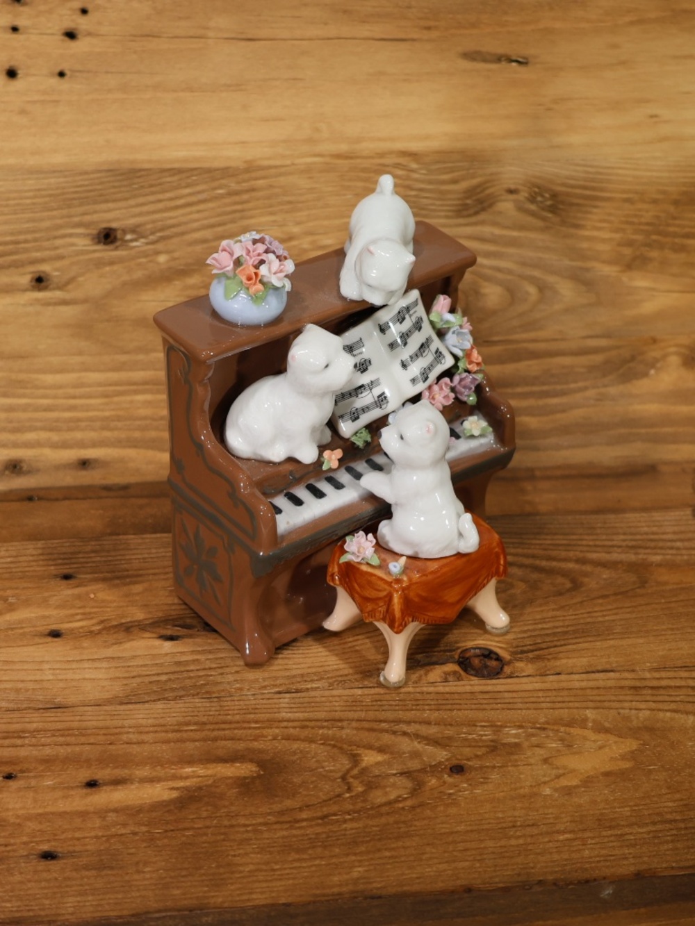 Dogs Playing Piano Ceramic Music Box